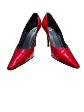 Stuart Weitzman Red Patent Leather Pointed-Toe Pumps Size 8.5 Wide (C Width)
